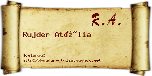 Rujder Atália névjegykártya